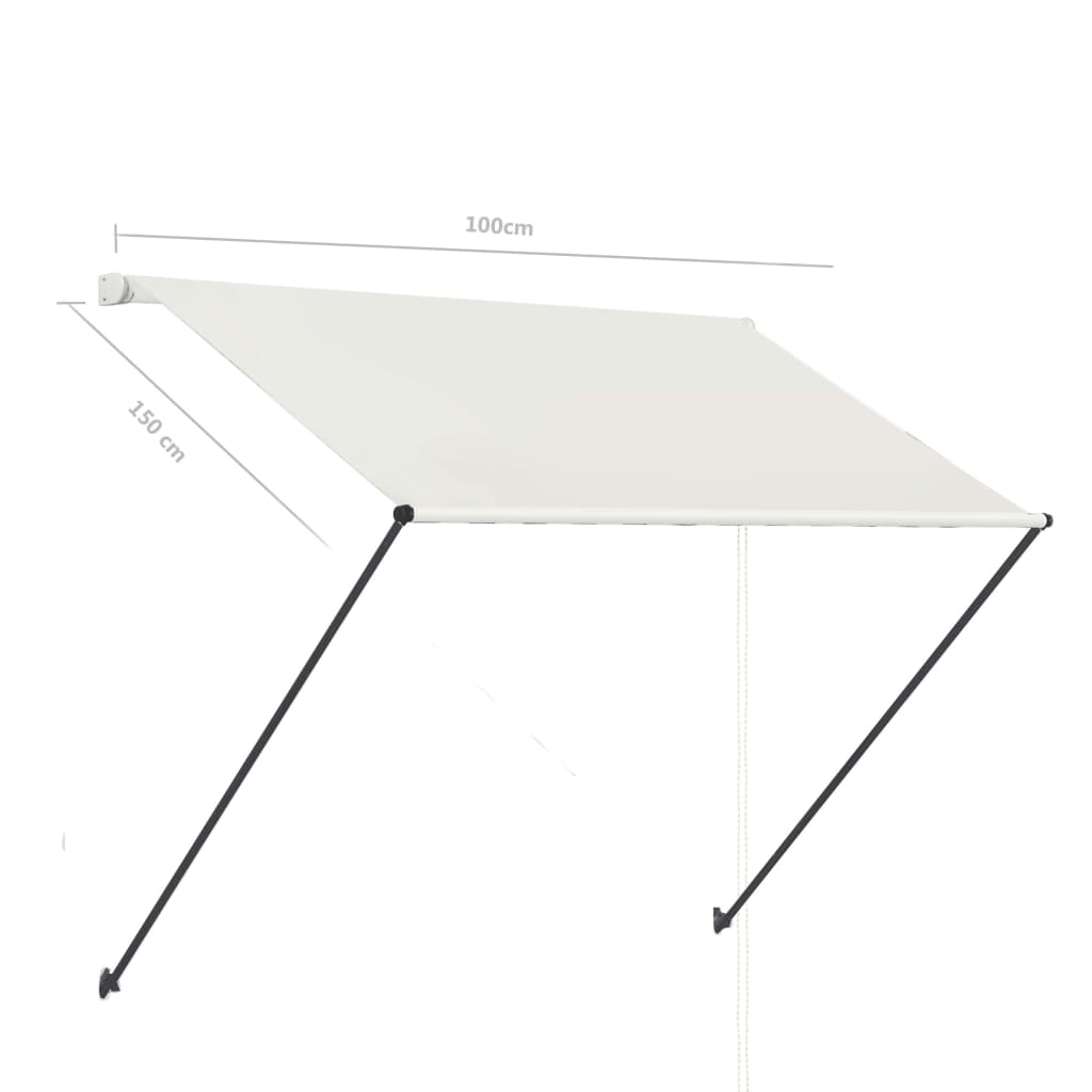 Tenda Da Sole Retrattile Con LED 100x150 Cm Crema VidaXL 18 width=274