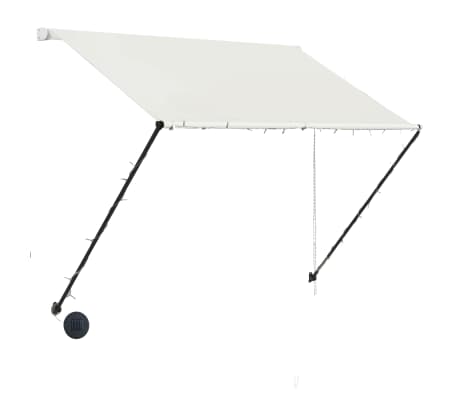 vidaXL Uttrekkbar markise med LED 100x150 cm kremhvit