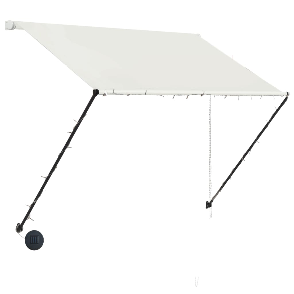 feltekerhető krémszínű napellenző LED-del 150 x 150 cm