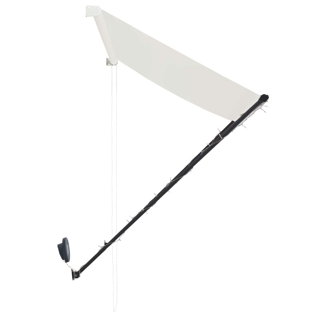 Copertină retractabilă cu LED, crem, 150 x 150 cm