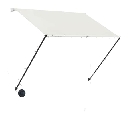 vidaXL Útdraganleg Markísa með LED 150 x 150 cm Rjómahvít