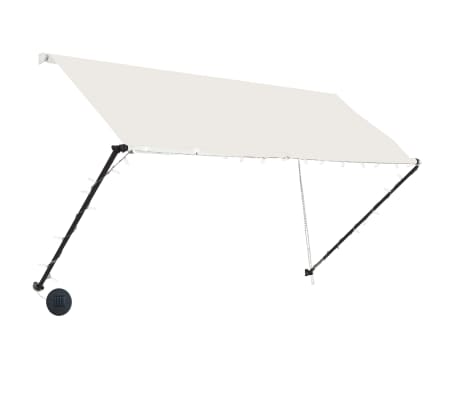 vidaXL Uttrekkbar markise med LED 250x150 cm kremhvit