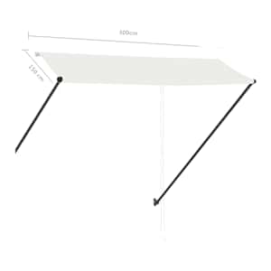 Zatahovací markýza s LED světlem 300 x 150 cm krémová - obrázek 9