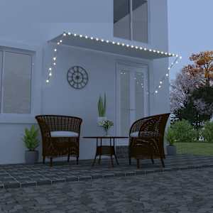 Zatahovací markýza s LED světlem 300 x 150 cm krémová - obrázek 1
