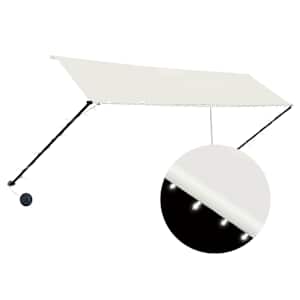 vidaXL kokkupandav varikatus LEDiga, 350 x 150 cm, kreemjasvalge