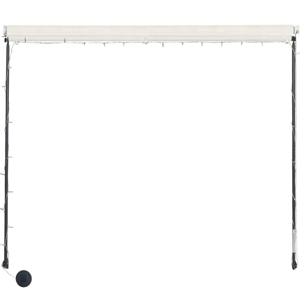 Copertină retractabilă cu LED, crem, 350 x 150 cm