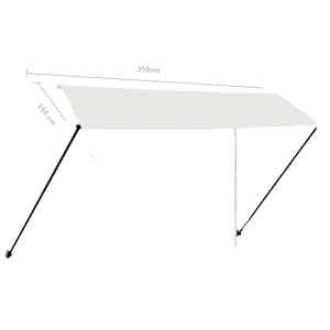 Zatahovací markýza s LED světlem 350 x 150 cm krémová - obrázek 9