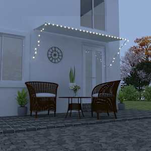 Zatahovací markýza s LED světlem 350 x 150 cm krémová - obrázek 1