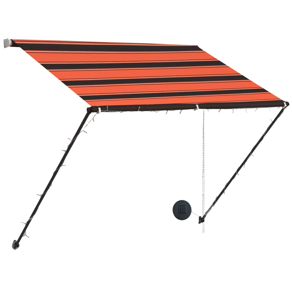 

vidaXL Luifel uittrekbaar met LED 100x150 cm oranje en bruin