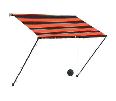 vidaXL Retractable Awning with LED 100x150 cm Orange and Brown