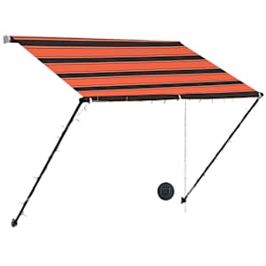 vidaXL Toldo retr&aacute;ctil con LED naranja y marr&oacute;n 150x150 cm