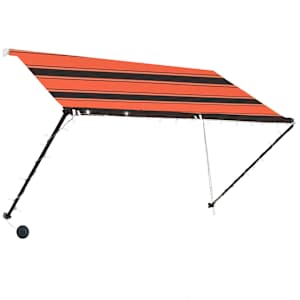 vidaXL Retractable Awning with LED 250x150 cm Orange and Brown