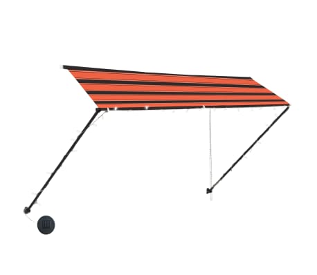 vidaXL Retractable Awning with LED 300x150 cm Orange and Brown