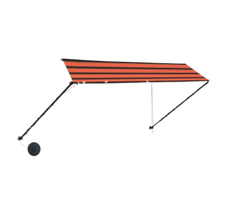 vidaXL Retractable Awning with LED 350x150 cm Orange and Brown