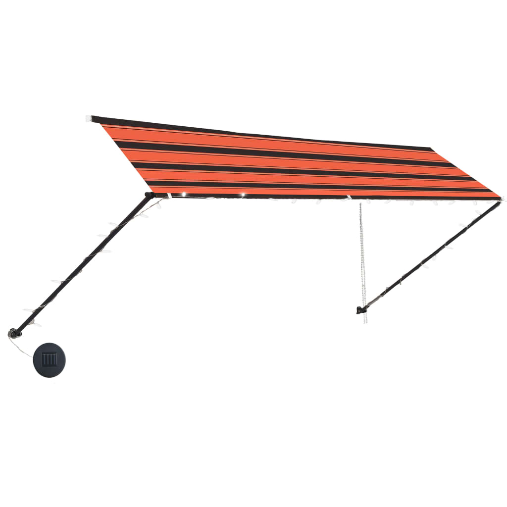 vidaXL Einziehbare Markise mit LED 400×150 cm Orange und Braun