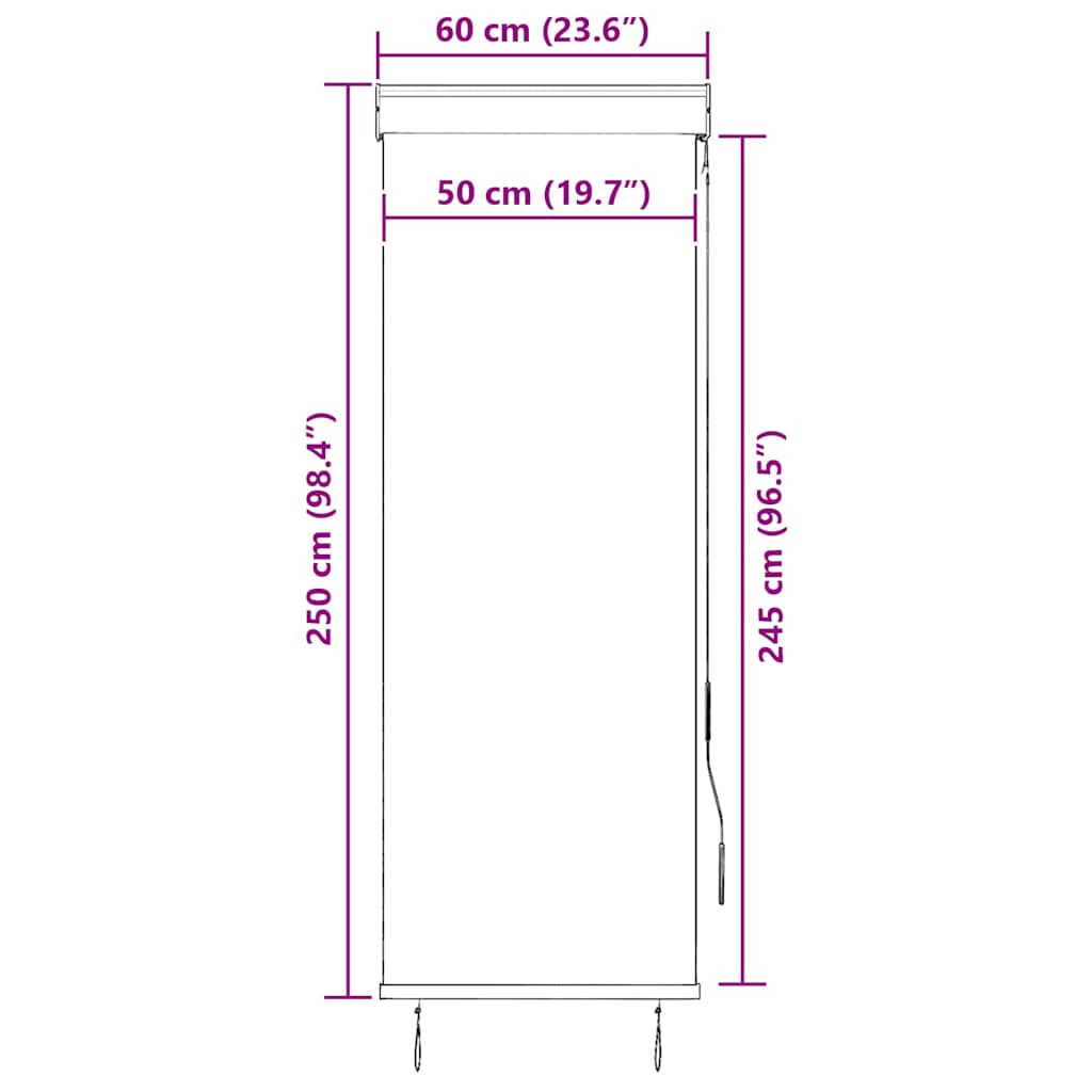Rolgordijn voor buiten 60x250 cm geel en blauw image 9