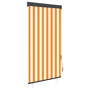 Zunanje rolo senčilo 80x250 cm belo in oranžno
