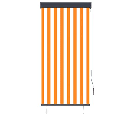 vidaXL Au&szlig;enrollo 80 x 250 cm Wei&szlig; und Orange