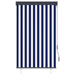 vidaXL Estore de rolo para exterior 100x250 cm azul e branco