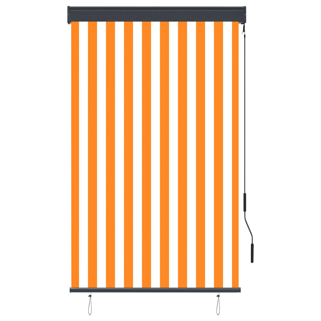 vidaXL Lauko roletas, baltos ir oranžinės spalvų, 100x250cm