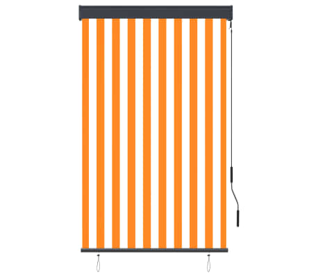 vidaXL Estor enrollable de exterior blanco y naranja 100x250 cm