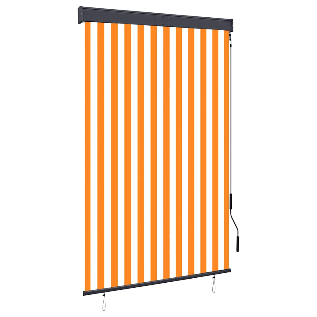 vidaXL Jaluzea tip rulou de exterior, alb și portocaliu, 120 x 250 cm