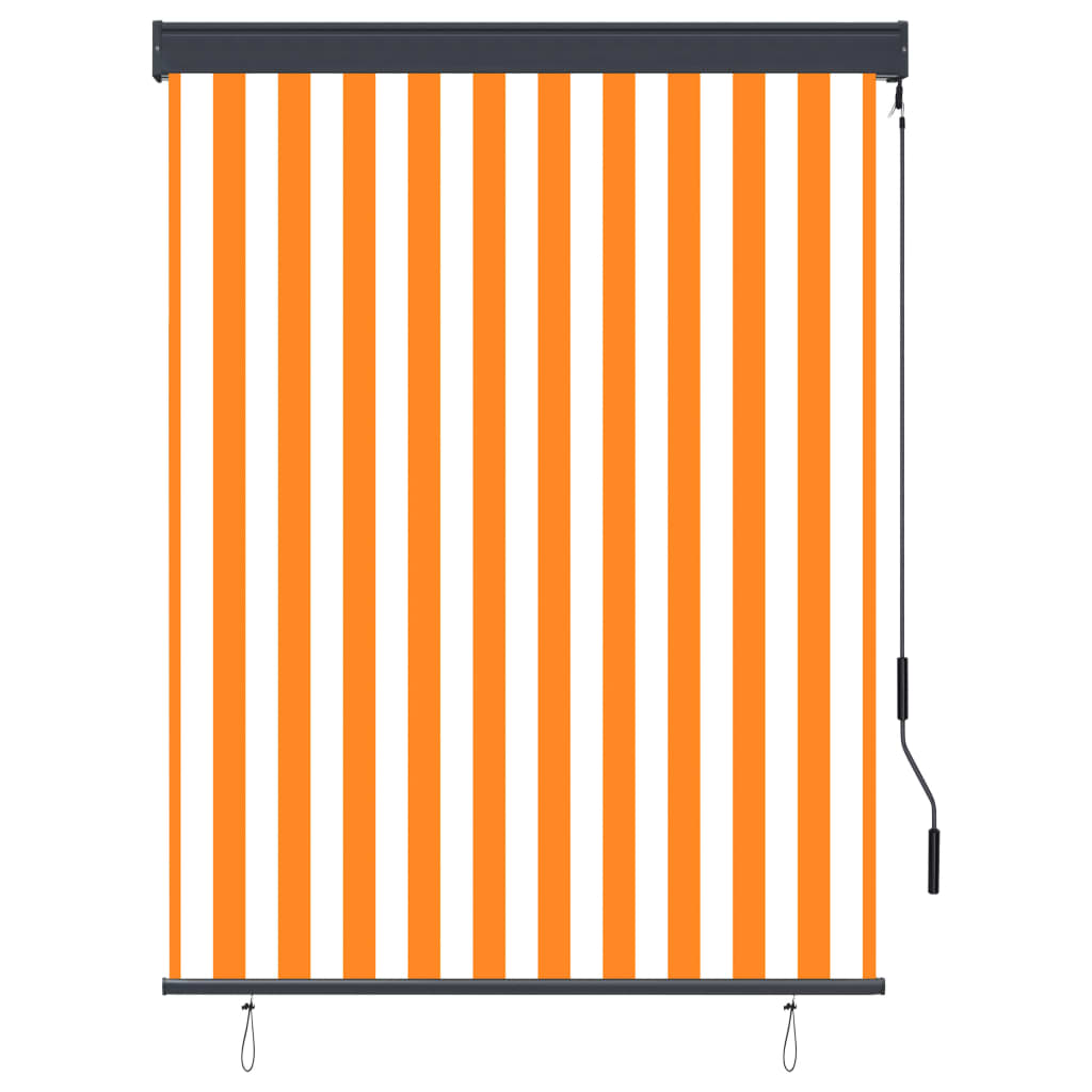 vidaXL Utendørs rullegardin 120x250 cm hvit og oransje