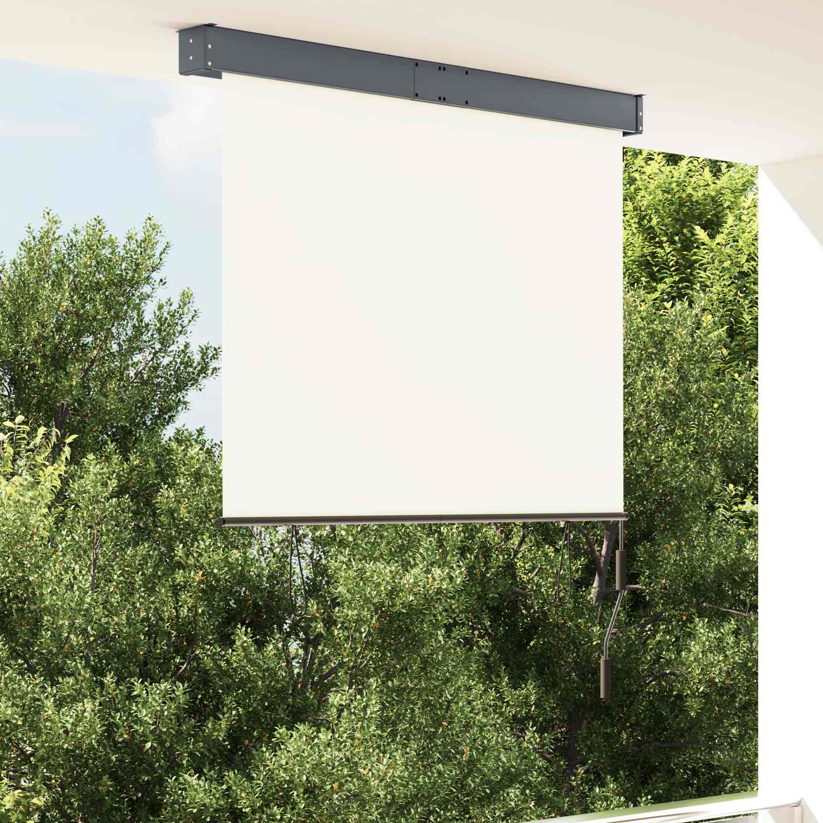 vidaXL Außenrollo 120 x 250 cm Cremeweiß