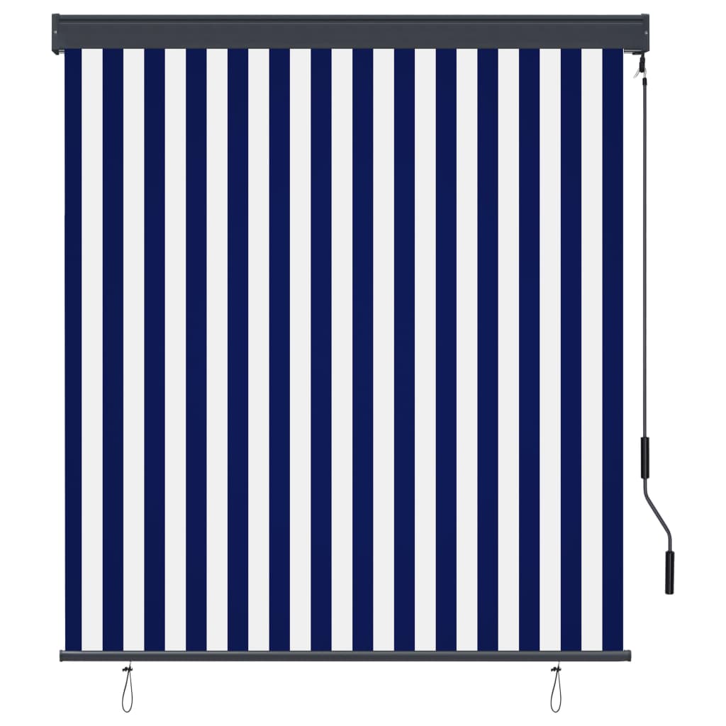 

vidaXL Rolgordijn voor buiten 140x250 cm blauw en wit