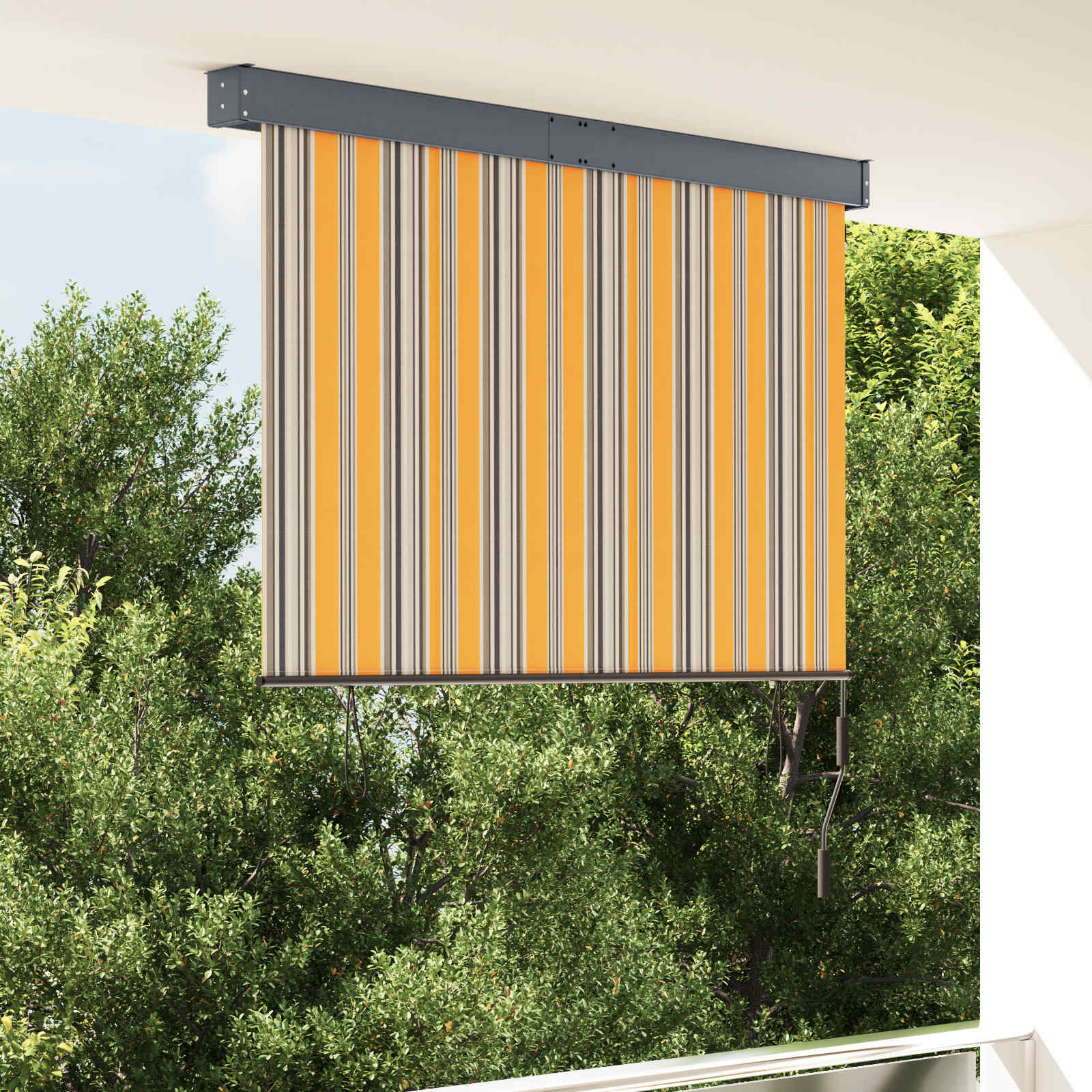 vidaXL Außenrollo 140x250 cm Gelb und Blau