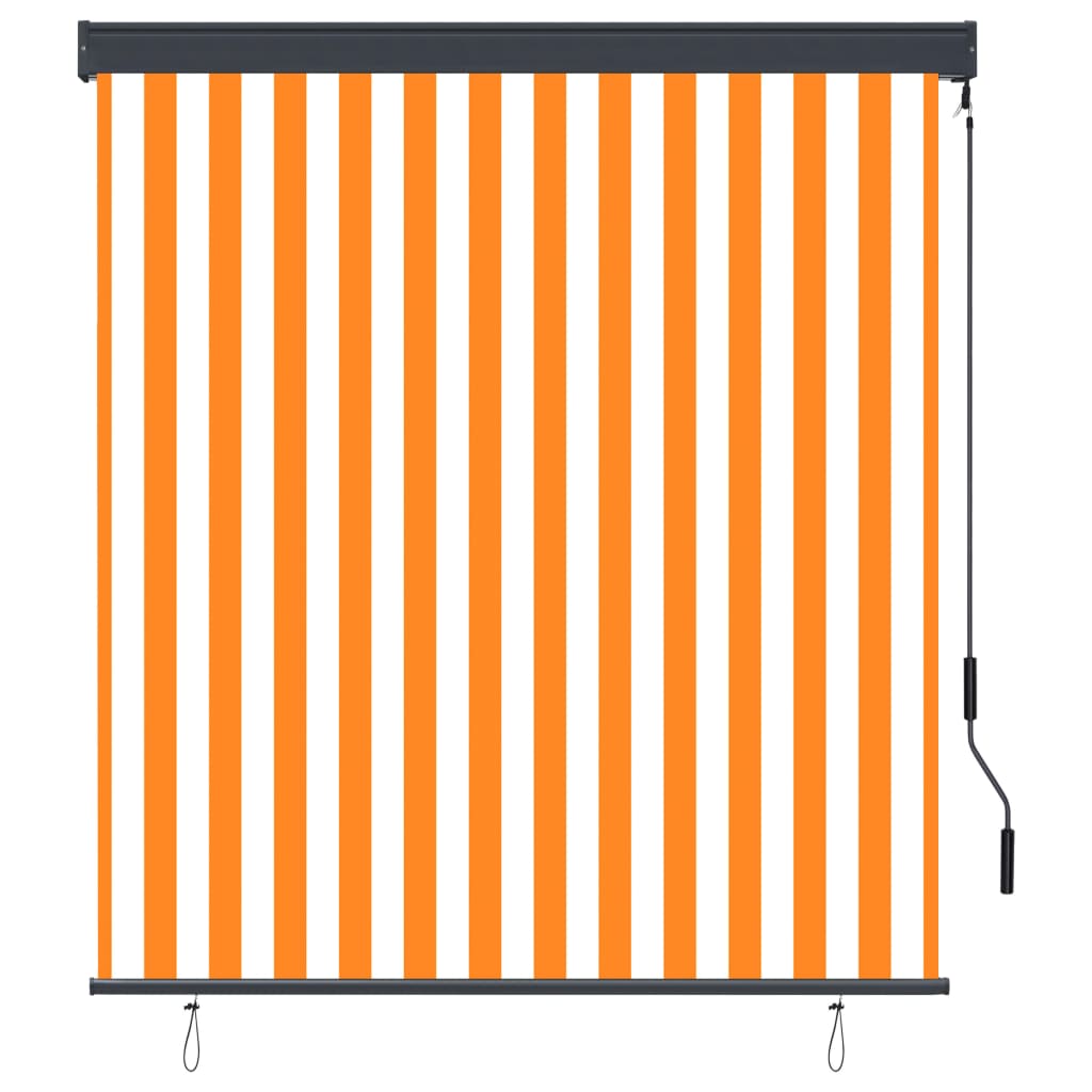 vidaXL āra ruļļu žalūzija, 140x250 cm, balta un oranža