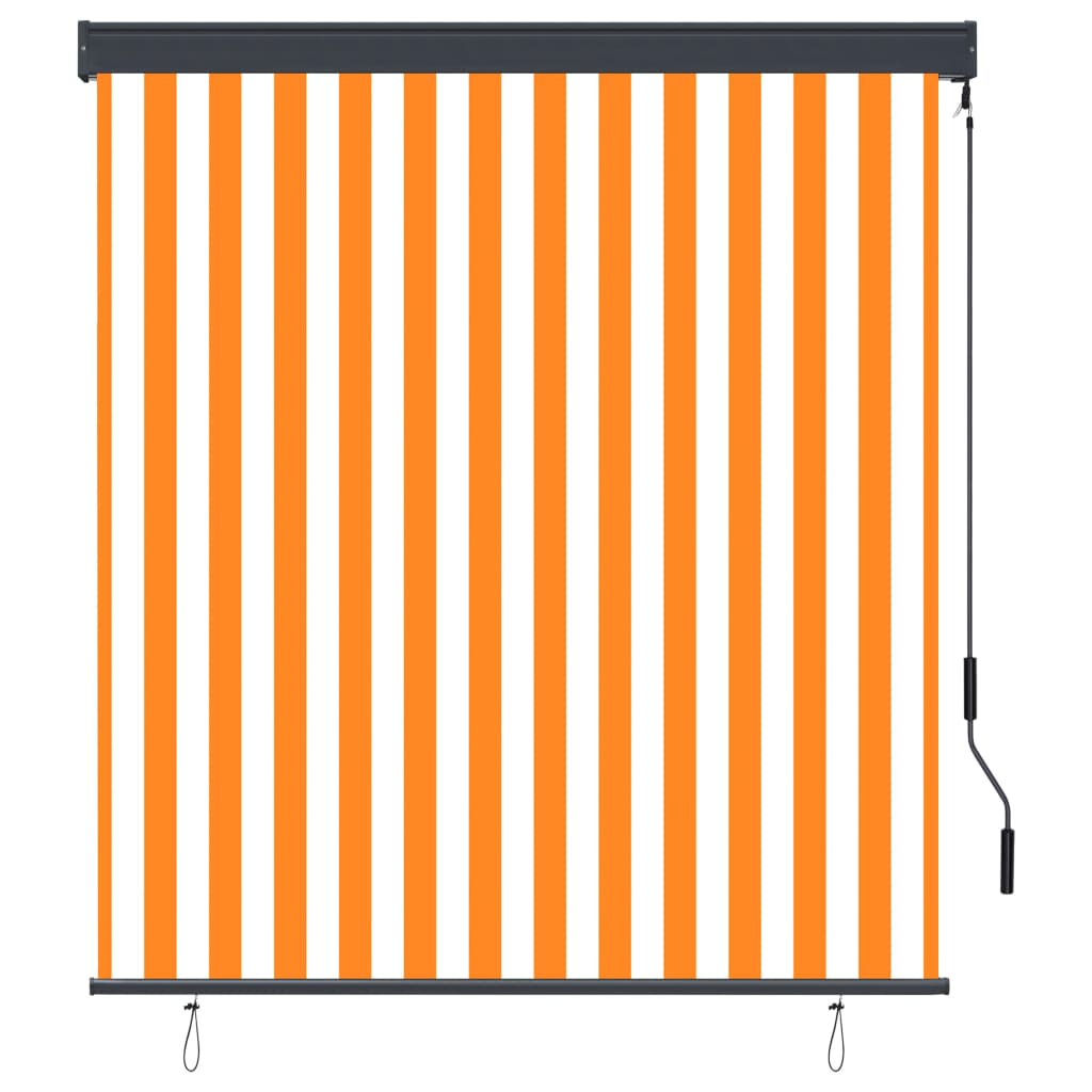 vidaXL Ulkorullaverho 140x250 cm valkoinen ja oranssi