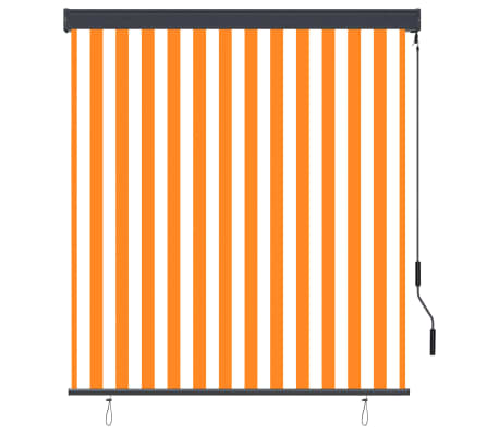 vidaXL Jaluzea tip rulou de exterior, alb și portocaliu, 140 x 250 cm