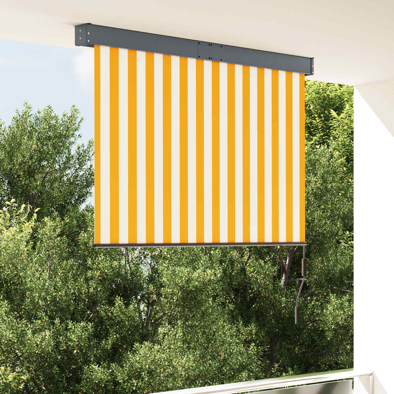 vidaXL Außenrollo 140x250 cm Weiß und Orange