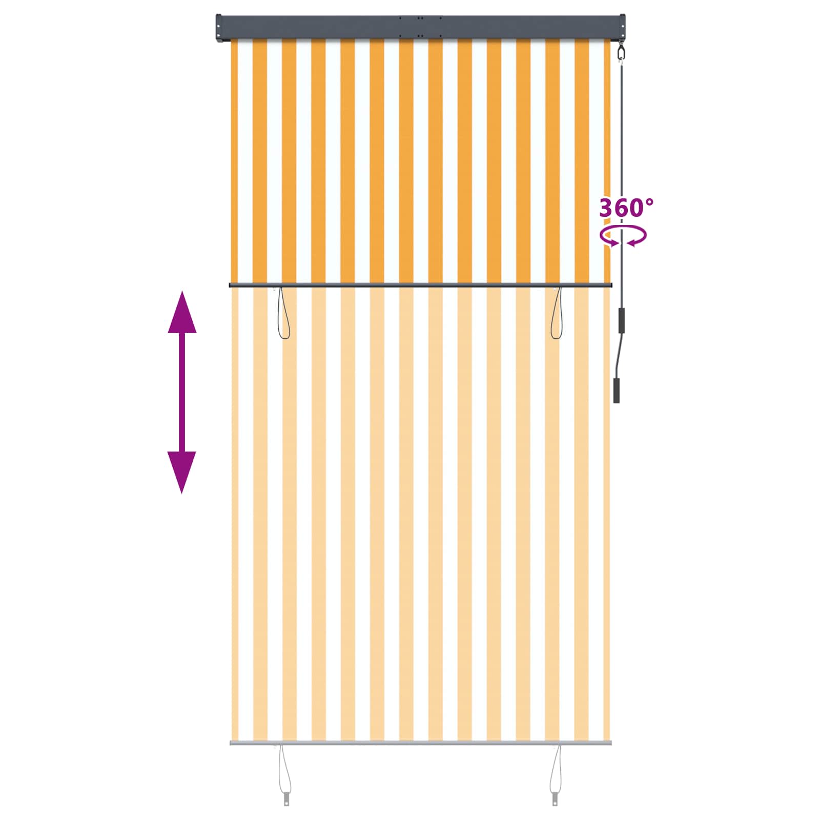 vidaXL Außenrollo 140x250 cm Weiß und Orange – Bild 9
