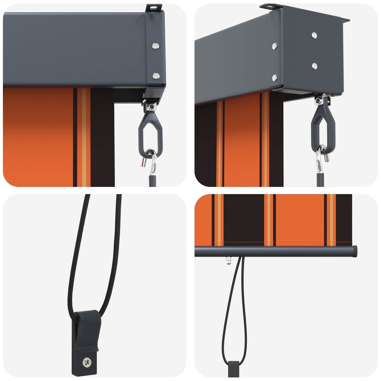 vidaXL Außenrollo 140x250 cm Orange und Braun – Bild 7