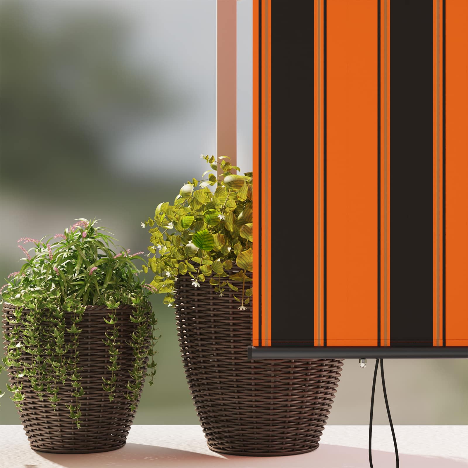vidaXL Außenrollo 140x250 cm Orange und Braun – Bild 4