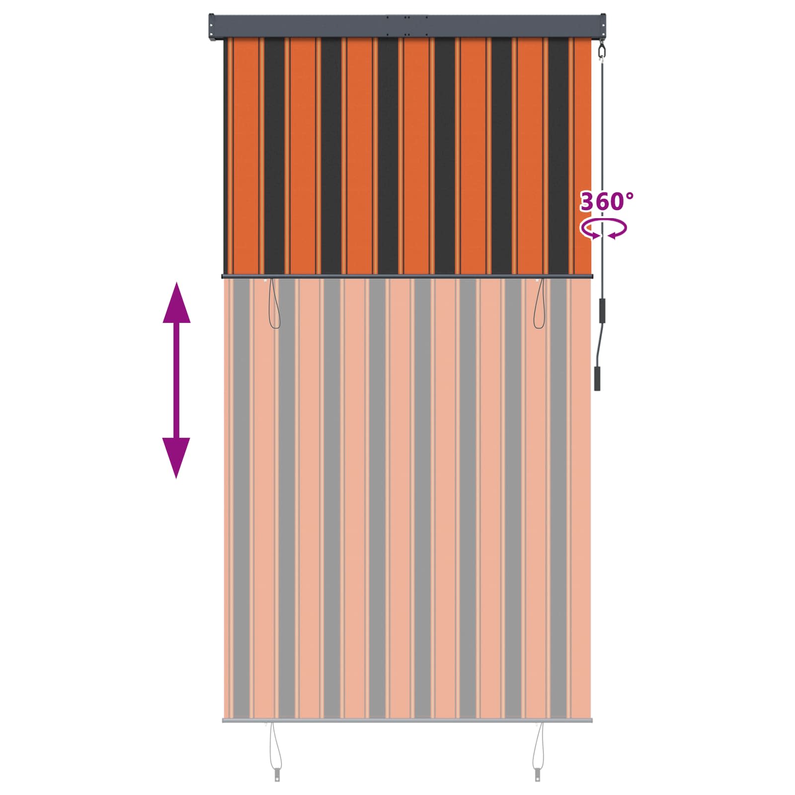 vidaXL Außenrollo 140x250 cm Orange und Braun – Bild 9