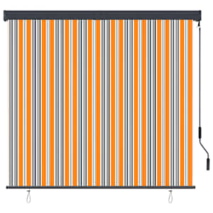 vidaXL Rolgordijn voor buiten 160x250 cm geel en blauw