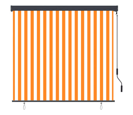 vidaXL Jaluzea tip rulou de exterior, alb și portocaliu, 160 x 250 cm