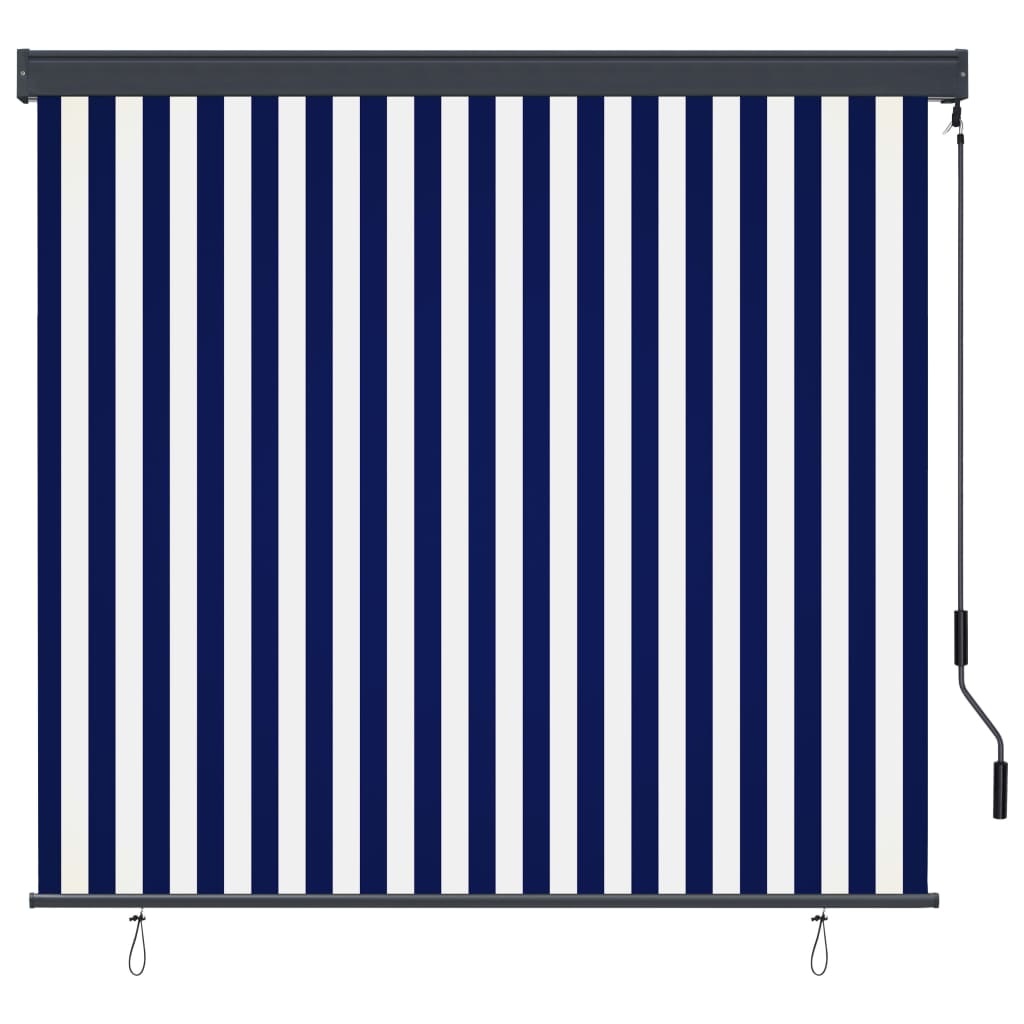 vidaXL Store roulant d'extérieur 170x250 cm Bleu et blanc