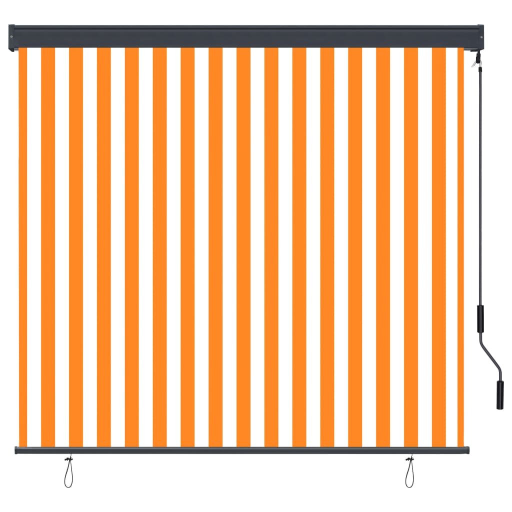 vidaXL Zunanje rolo senčilo 170x250 cm belo in oranžno