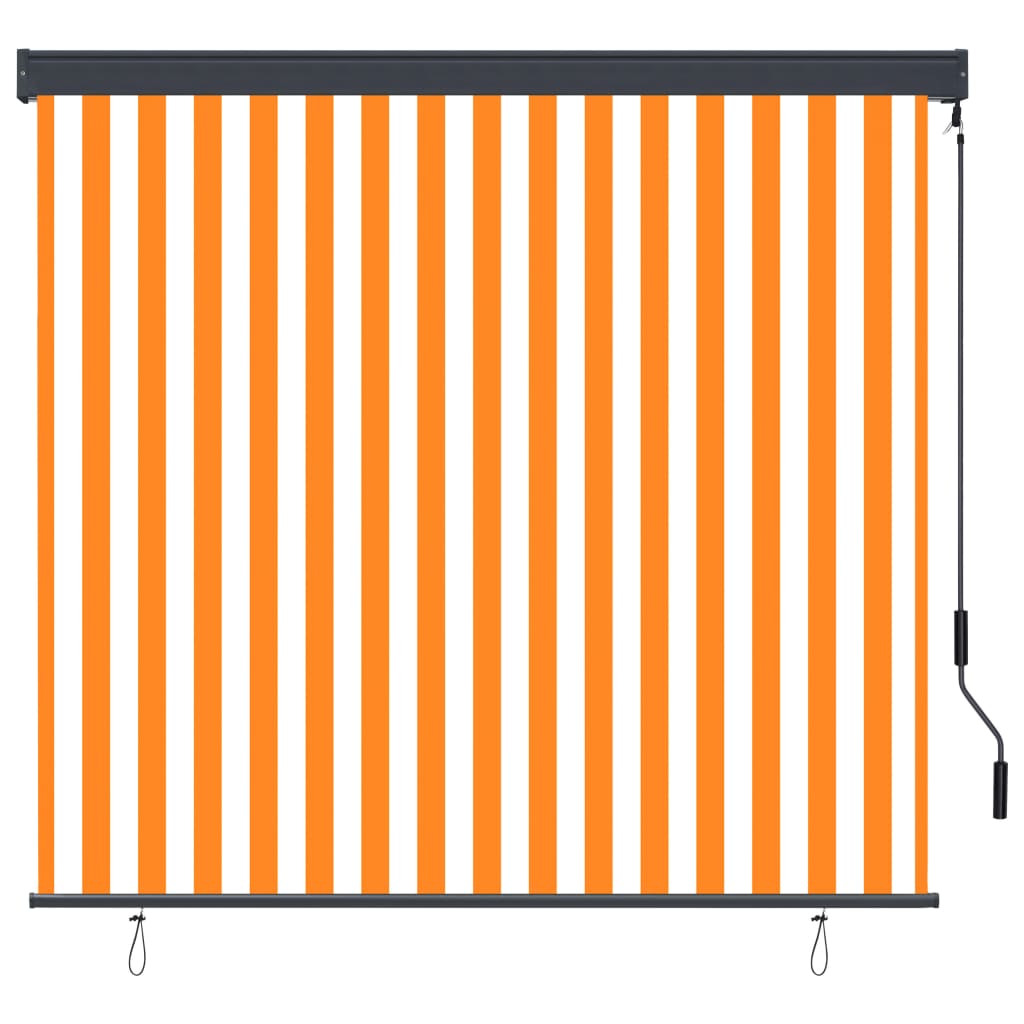 vidaXL Estor enrollable de exterior blanco y naranja 170x250 cm