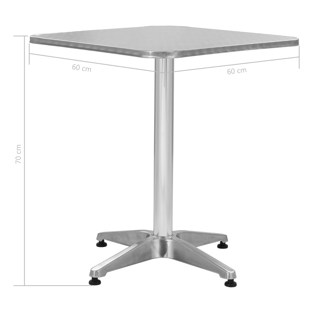 TutiVital ezüstszínű alumínium kerti asztal 60 x 60 x 70 cm TutiVital ezüstszínű alumínium kerti asztal 60 x 60 x 70 cm