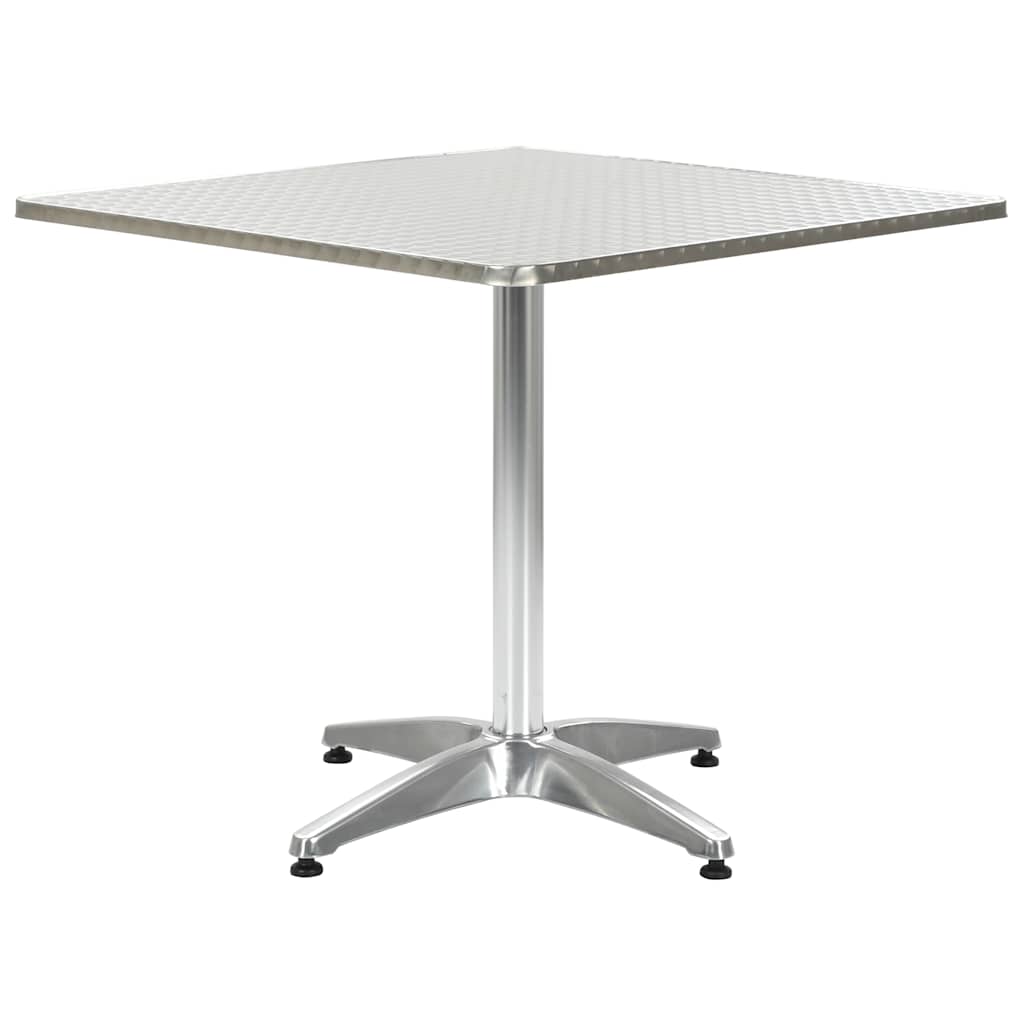 vidaXL Tr&auml;dg&aring;rdsbord silver 80x80x70 cm aluminium