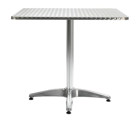 vidaXL Tuintafel 80x80x70 cm aluminium zilverkleurig