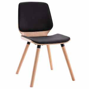 vidaXL virtuves krēsli, 2 gab., melna mākslīgā āda