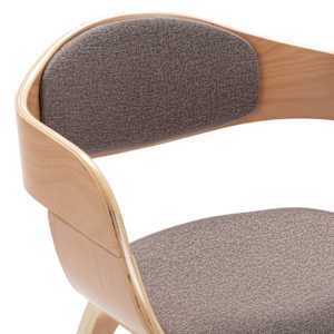 Jídelní židle 2 ks ohýbané dřevo a taupe textil - obrázek 7