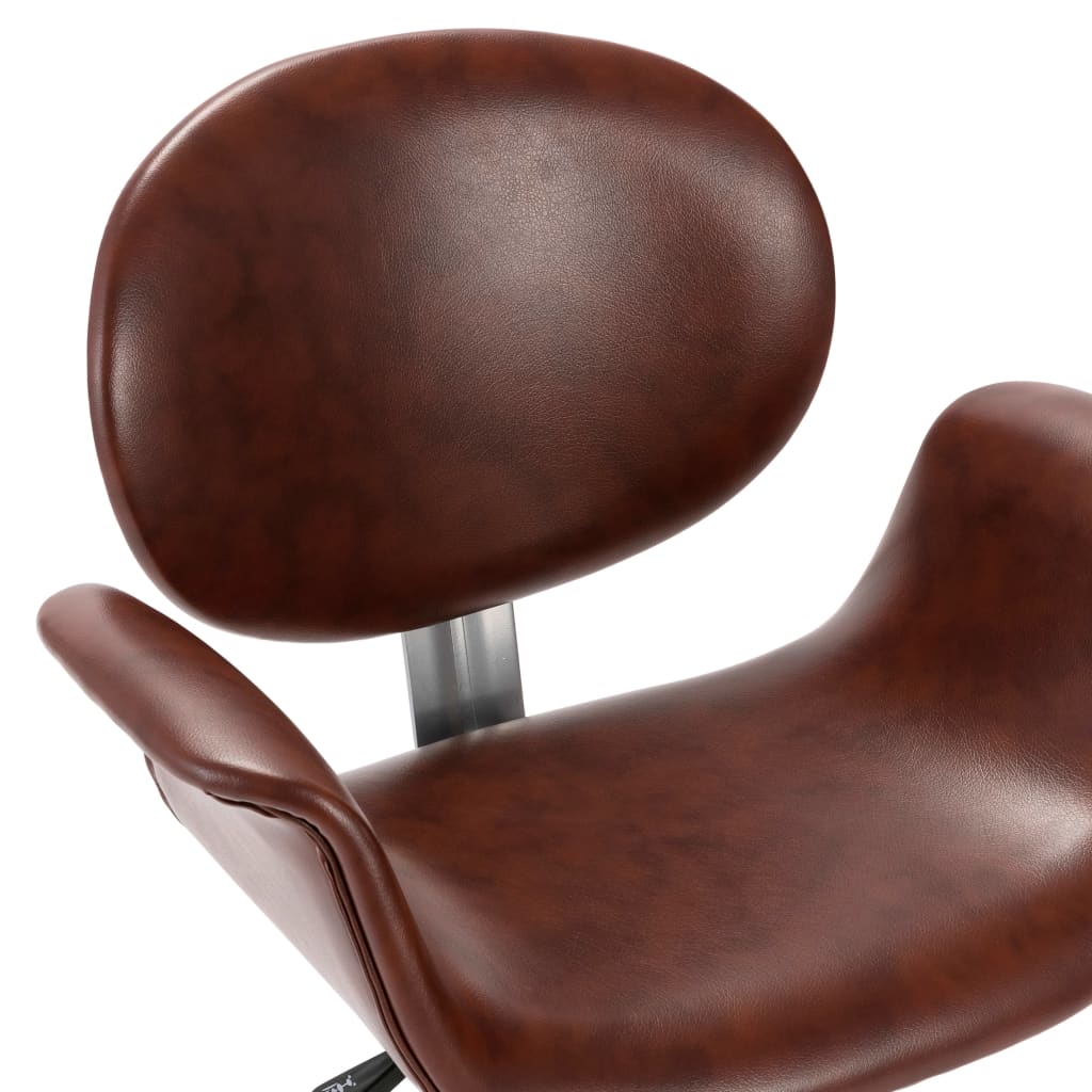 Otočná jedálenská stolička, hnedá, umelá koža