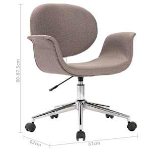 Otočná jídelní židle taupe textil - obrázek 9